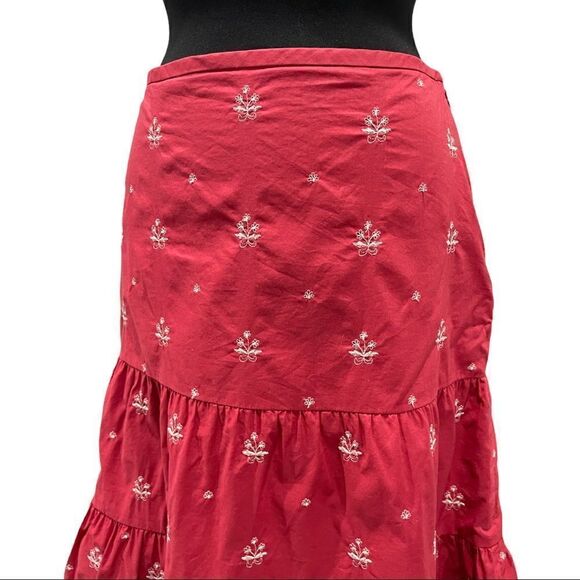 𝅺ann Taylor Tiered Embroidered Skirt Sz 4 - Picture 2 of 12